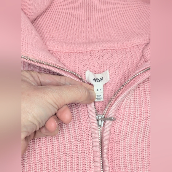 AERIE Beyond Quarter Zip Ribbed Sweater - Picture 6 of 10